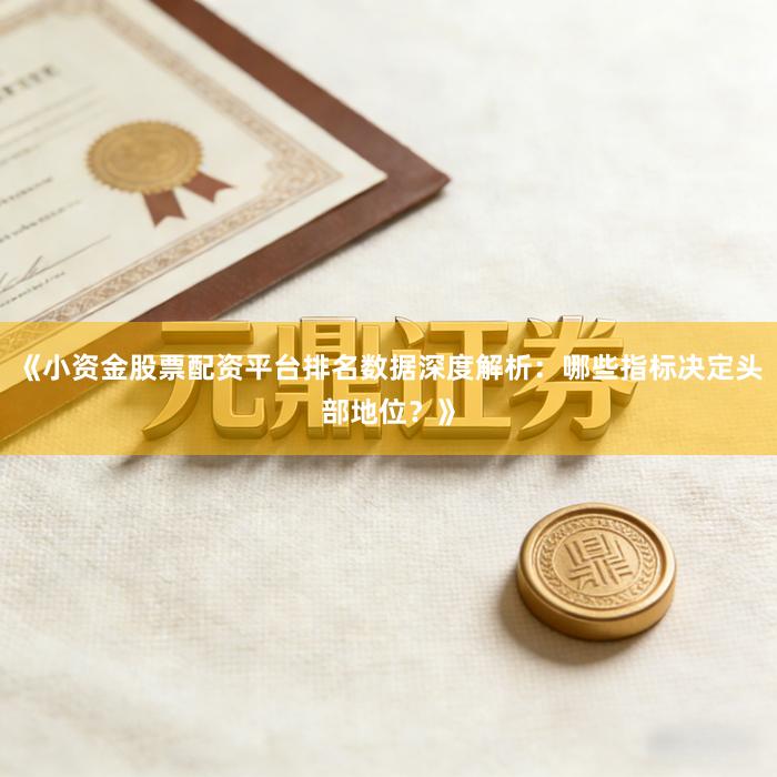 《小资金股票配资平台排名数据深度解析：哪些指标决定头部地位？》
