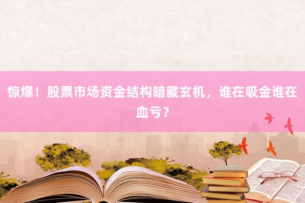 惊爆！股票市场资金结构暗藏玄机，谁在吸金谁在血亏？