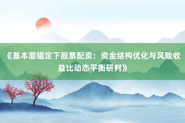 《基本面锚定下股票配资：资金结构优化与风险收益比动态平衡研判》