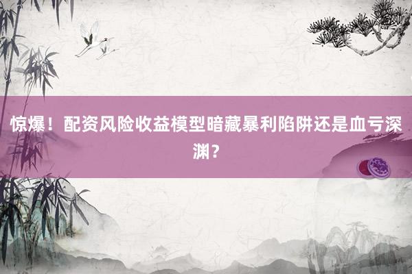 惊爆！配资风险收益模型暗藏暴利陷阱还是血亏深渊？