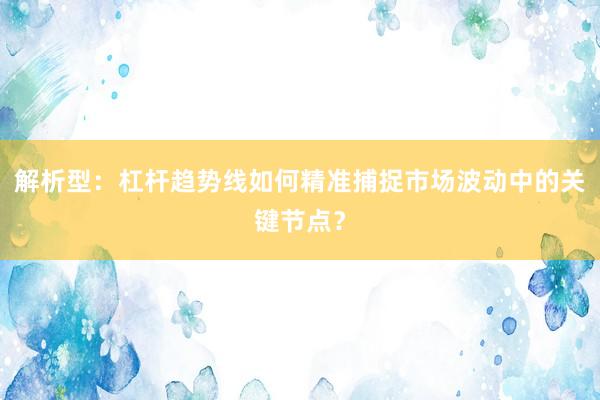 解析型：杠杆趋势线如何精准捕捉市场波动中的关键节点？