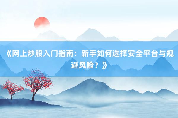 《网上炒股入门指南：新手如何选择安全平台与规避风险？》