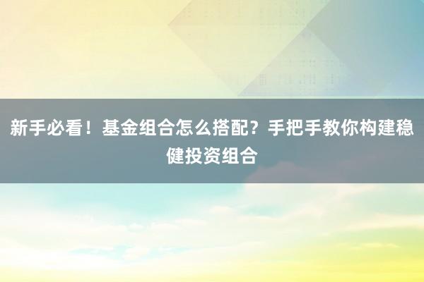 新手必看！基金组合怎么搭配？手把手教你构建稳健投资组合